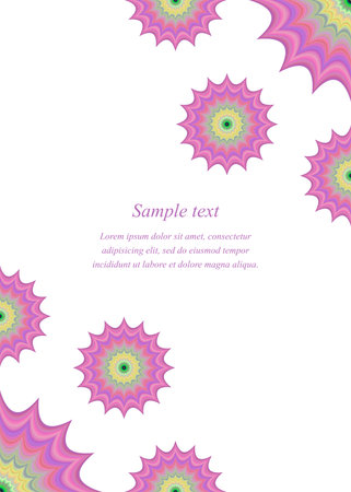 Color ornate fractal page corner design templateのイラスト素材