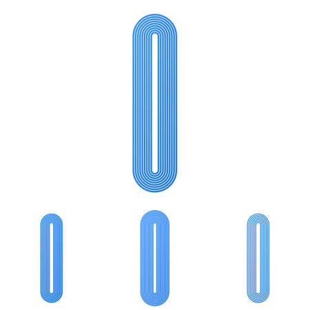 Blue line letter i  design setのイラスト素材