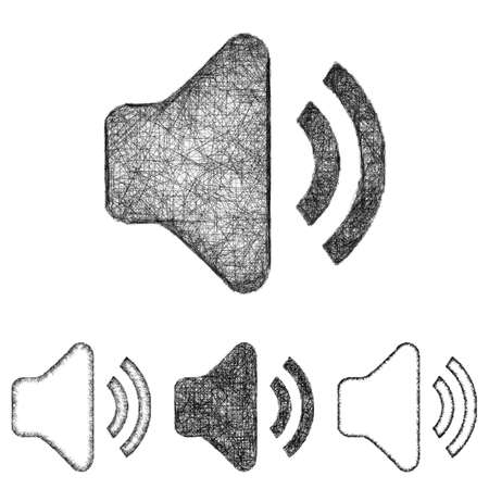 Volume icon design set - sketch line artのイラスト素材