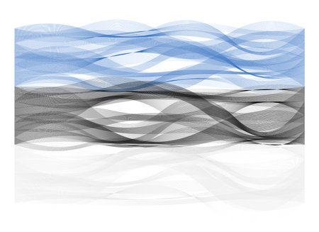 Wave line flag vector design of Estoniaのイラスト素材