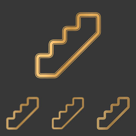 Bronze line stair icon  design setのイラスト素材