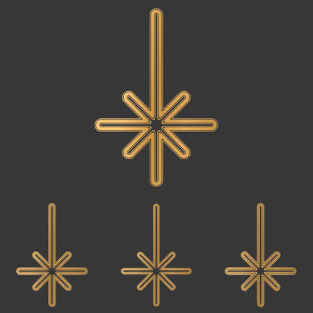 Bronze line compass icon  design setのイラスト素材