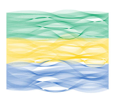 Wave line flag vector design of Gabonのイラスト素材