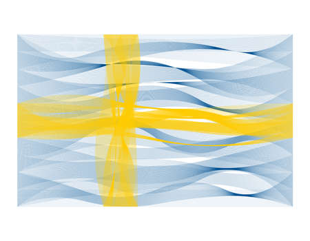 Vector design wave line flag of Swedenのイラスト素材