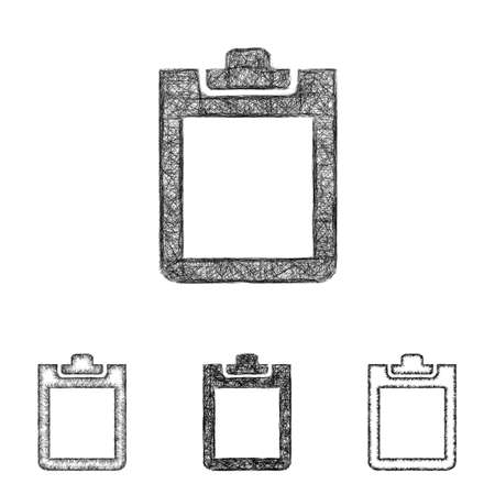 Clipboard icon design set - sketch line artのイラスト素材
