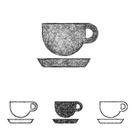 Coffee icon design set - sketch line artのイラスト素材