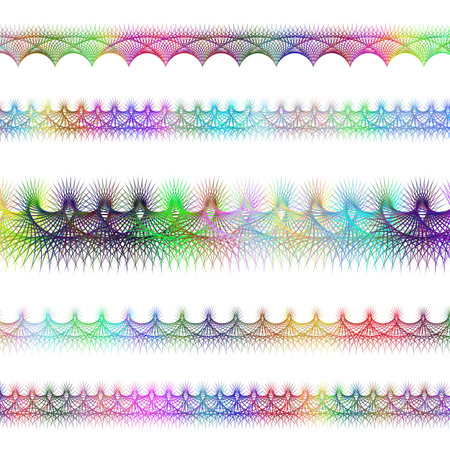 Color fractal page text divider line design setのイラスト素材
