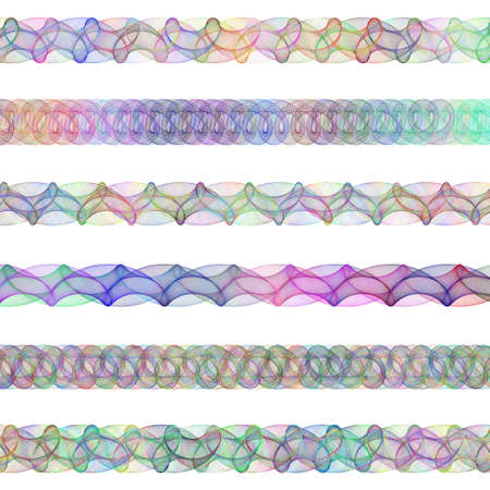 Color digital design vector page divider line setのイラスト素材