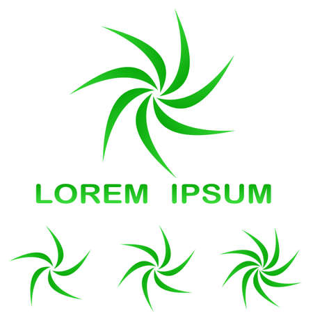 Green swirling enviroment logo symbol design setのイラスト素材