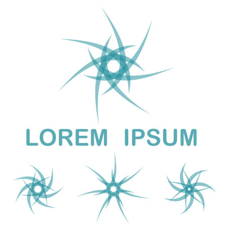 Blue abstract round logo symbol design setのイラスト素材