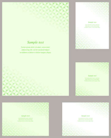 Green page corner ornament design brochure templateのイラスト素材
