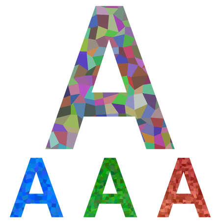 Textured mosaic font design set - letter Aのイラスト素材