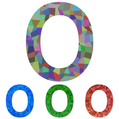 Colorful textured mosaic font design - letter Oのイラスト素材