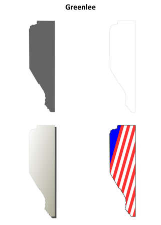 Greenlee County, Arizona blank outline map setのイラスト素材