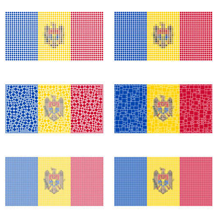 Mosaic Moldova national flag vector design setのイラスト素材