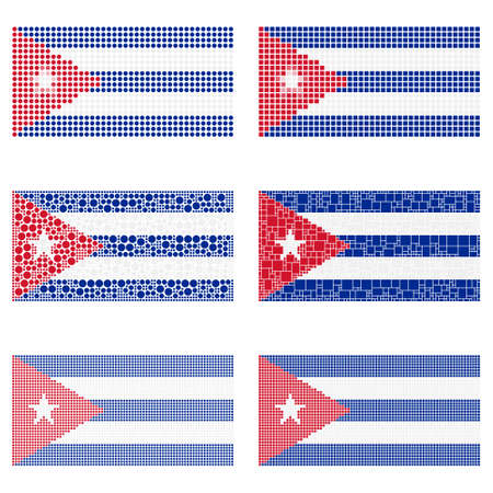 Mosaic Cuba national flag vector design setのイラスト素材