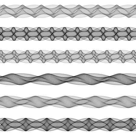 Fractal page text divider line design setのイラスト素材