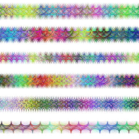 Color fractal page text divider line design setのイラスト素材