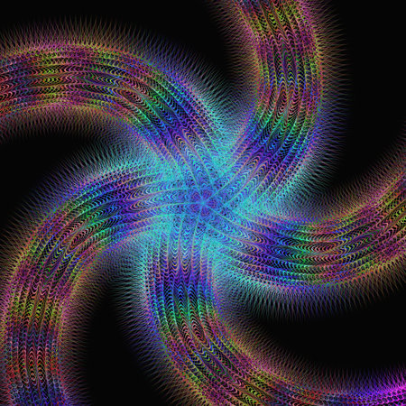 Bright abstract colorful sea star fractal design