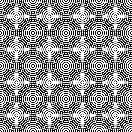 Repeating monochromatic abstract circle pattern background vectorのイラスト素材