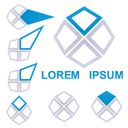 Rectangle  vector. Rectangle icon symbol design template set for technology, logistics concepts.のイラスト素材