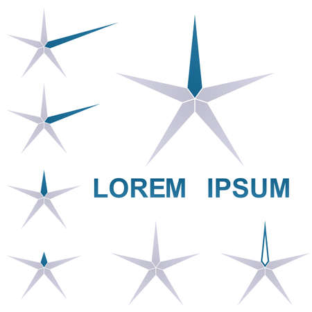 Thin star vector. Star icon symbol design template setのイラスト素材