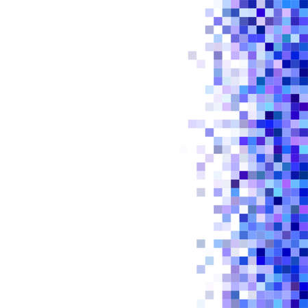 Blue square mosaic vector background border designのイラスト素材