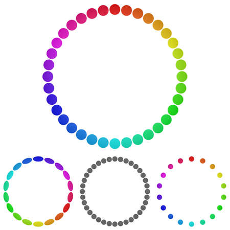 Rainbow circle logo vector. Circle icon symbol design template set for ring, wheel concepts.のイラスト素材