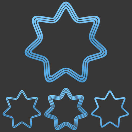 Blue line star shapeのイラスト素材