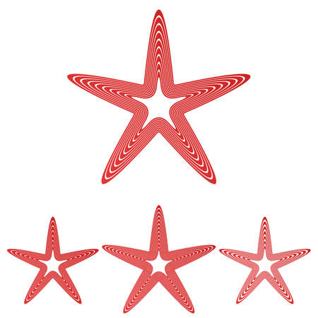 Red line star symbol logo design setのイラスト素材