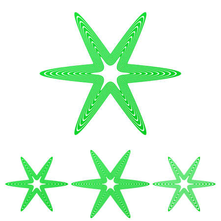 Green line star logo icon design setのイラスト素材