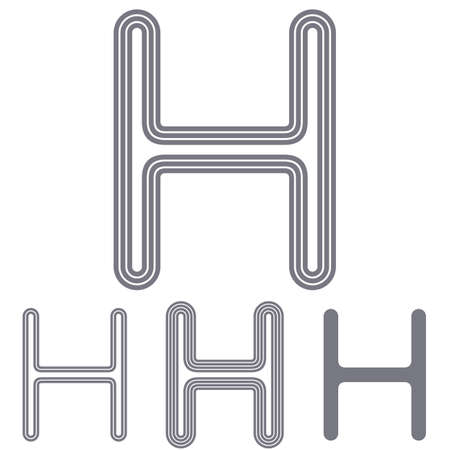 Green line letter hのイラスト素材