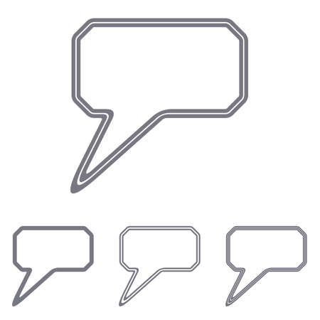 Grey line comment icon   design setのイラスト素材