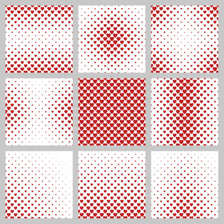 Set of red heart pattern background designsのイラスト素材