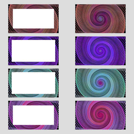 Colored computer generated spiral design business card frame setのイラスト素材