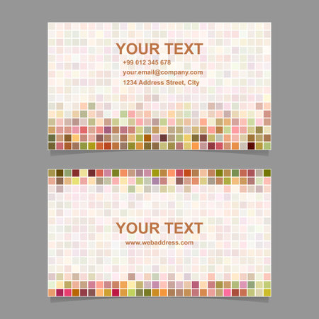 Colorful digital art mosaic business card template designのイラスト素材