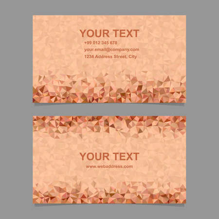 Orange color triangle mosaic business card template designのイラスト素材