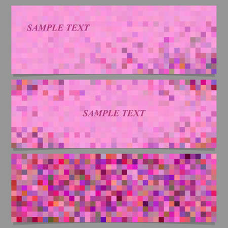 Abstract pixel square mosaic banner design template setのイラスト素材