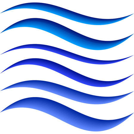 Blue abstract water symbol element design set