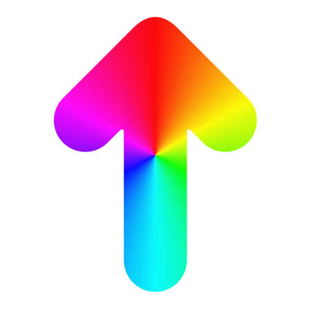 Isolated rounded gradient rainbow arrow icon designのイラスト素材