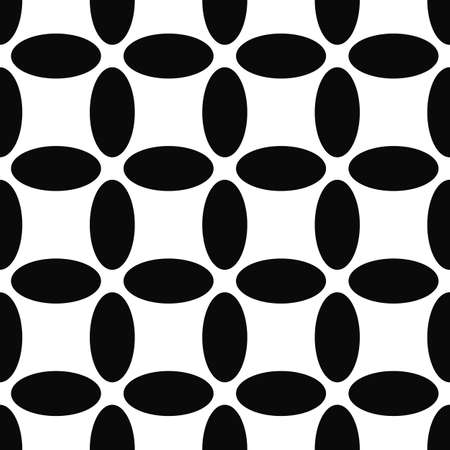 Seamless abstract black and white ellipse pattern backgroundのイラスト素材