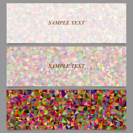 Colorful abstract tiled triangle mosaic banner design setのイラスト素材