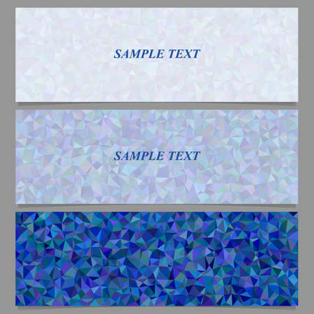 Blue abstract tiled triangle mosaic banner design setのイラスト素材