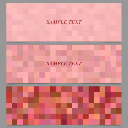 Colored abstract square mosaic pattern banner background setのイラスト素材