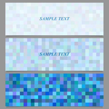 Blue abstract square mosaic pattern banner background setのイラスト素材