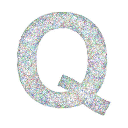 Sketch font design from colored curved lines - letter Qのイラスト素材