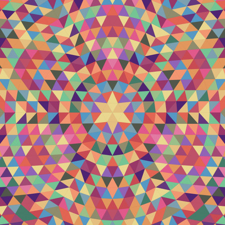 Circular geometrical triangle mandala background symmetrical vector pattern digital design from...