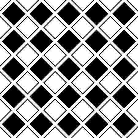 Seamless abstract black and white square grid pattern - halftone vector background graphic design from diagonal squaresのイラスト素材