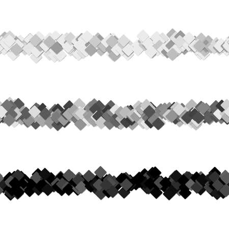 Repeatable random square pattern page separator line design set.のイラスト素材
