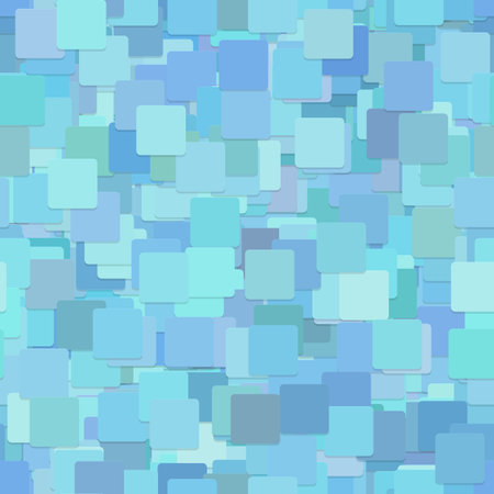 Seamless geometric square background pattern - vector design from squares in light blue tones